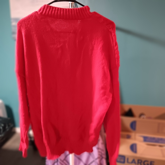 Red Cable Knit Women's Sweater - Picture 5 of 5
